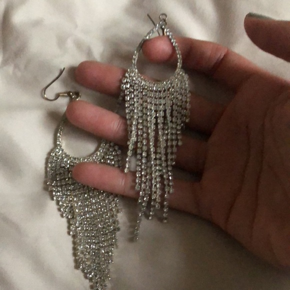 3 for $12 - Diamond Dangle Earrings - Picture 2 of 2